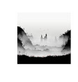 high medieval castle with birds flying above vector image vector image