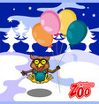 fun owl christmas card vector image