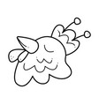 head of a cute rooster2 vector image