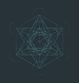 monocrome outline sacred metatron cube vector image vector image