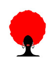 portrait african woman silhouette afro curly hair vector image vector image