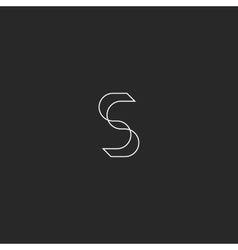 Thin line s logo monogram letter combination two Vector Image