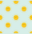 cute pattern sun characters funny happy vector image