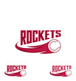 rocket baseball logo for the team and cup vector image vector image