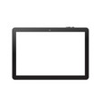 black tablet mock up on white isolated top view vector image