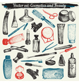 cosmetics and beauty doodles vector image vector image