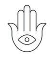 hamsa thin line icon luck and talisman hand sign vector image