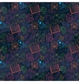 neon seamless pattern back to schoolon a dark vector image vector image