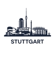 stuttgart skyline emblem vector image vector image