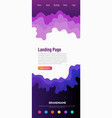 landing page design template wave origami paper vector image vector image