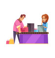 shopaholic cartoon vector image vector image