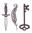 trendy esoteric symbols sketch hand drawn vector image