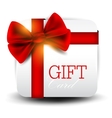 gift card with red ribbon background vector image