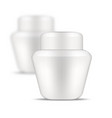 3d white cosmetic cream jar package mockup vector image