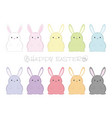 colorful easter bunny mascot set vector image
