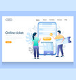 online ticket website landing page design vector image