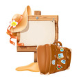 suitcase and hat vector image