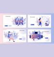 virtual reality concept tiny people using vector image
