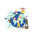 worldwide delivery service flat style vector image vector image