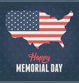 happy memorial day flag in map american vector image