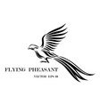 logo pheasant that is flying eps 10 vector image