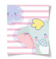 baby shower elephant cloud cartoon celebration vector image