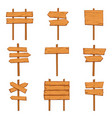 cartoon wooden arrows blank wood signboards vector image vector image
