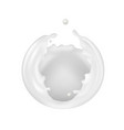 realistic milk sphere of cream splashes on white vector image