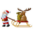 cartoon funny santa claus p vector image