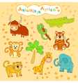 children is colorful collection of african animals vector image