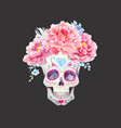 nice watercolor skull vector image