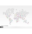 stylized world map concept with biggest cities vector image