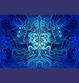 bright psychedelic trippy fractal mandala blue vector image vector image