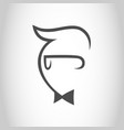 geek guy with a bow tie symbol icon vector image