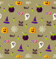 happy halloween holiday seamless background vector image vector image