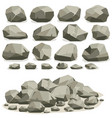rock stone cartoon in isometric flat style set vector image vector image