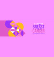 breast cancer month pink geometric flower banner vector image vector image