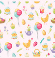 easter cartoon seamless pattern vector image vector image