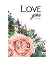 floral card design with rose flower leaves herbs vector image vector image