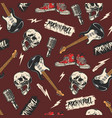 rocknroll music colorful seamless pattern vector image