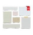 set of old vintage notepaper sheets vector image