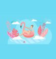 summer vacation swimming girl sea travel vector image vector image