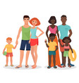 white and african black family on summer vacation vector image vector image