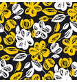 yellow and black flowers repeatable motif vector image