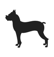 boxer dog black silhouette vector image