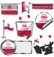 glossy icons with flag chula vista ca vector image vector image