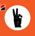 hand and two fingers outstretched vector image vector image