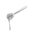 hand drawn wooden honey dipper isolated on white vector image