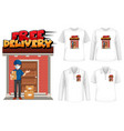 set mockup shirt with delivery theme vector image