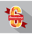 6th years anniversary celebration design vector image